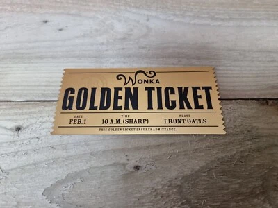 Charlie And The Chocolate Factory Golden Ticket Shiny Embossed PVC Prop Replica