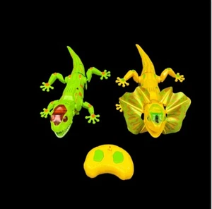 Discovery Kids RC Frilled Lizards Robotic Remote Control Lights Sounds Set of 2 - Picture 1 of 17
