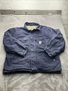 Carhartt FR Jacket Mens 3XL Blue Flame Resistant Insulated Coat Cat 4 Workwear - Picture 1 of 13