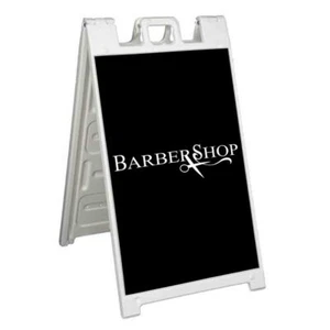 BARBERSHOP Signicade 24x36 Aframe Sidewalk Sign Banner Decal HAIRCUT COSMETOLOGY - Picture 1 of 15