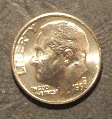 1998-D  Uncirculated Roosevelt Dime - Lamination Error  - Image 1 of 3