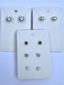 Vtg Sterling Silver Earrings Lot 5 Pairs 925 Gemstone Stud Earrings W/Backs 6.5g - Picture 1 of 24