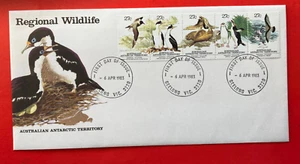 Estampillas AAT 1983 - Vida silvestre regional - 27c - Tira de 5 FDC - Imagen 1 de 2