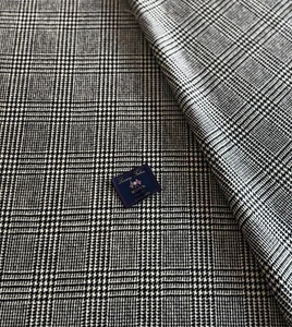 Abraham Moon Prince Of Wales Check Black & White Wool Fabric Upholstery Fabric - Picture 1 of 7