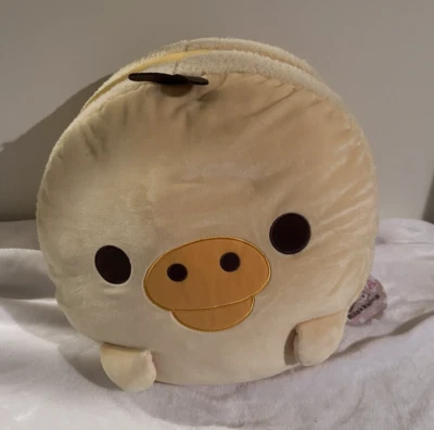 Cuscino San-X Rilakkuma Chick Kiiroitori Squishy Macaron XL Giappone - Immagine 1 di 3