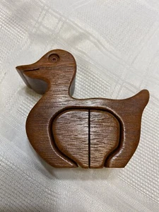 Duck wooden puzzle Vintage Richard Rothbard ?Handcrafted Wood Stash Pen Holder - Picture 1 of 9