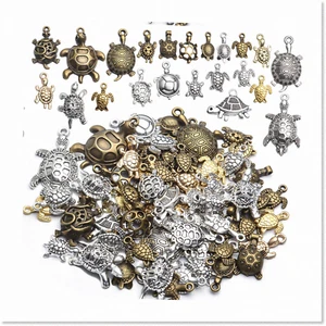 100g Mixed Styles Antique Animal Sea Turtle Charms Pendant - Ideal for DIY Jewel - Picture 1 of 7