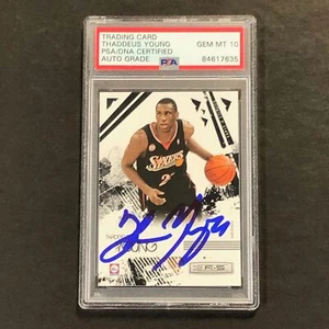 2009-10 Panini Rookies & Stars #75 Thaddeus Young Signed Card AUTO 10 PSA Slabbe - Picture 1 of 2