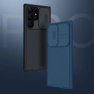 For Samsung Galaxy S24 Ultra S23 Plus Slim Rugged Case with Slide Camera Cover