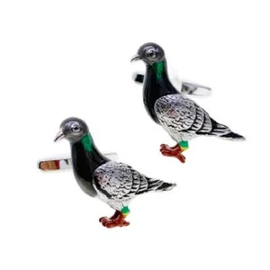 GEMELOS PALOMA Colorido Esmalte Pájaro Común Urbano Vida Silvestre Rodio con BOLSA DE REGALO - Imagen 1 de 5