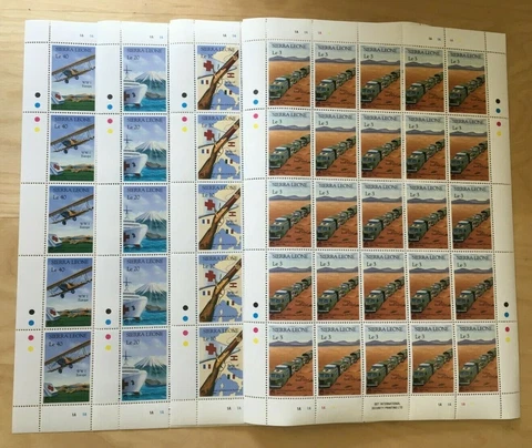 FULL SHEETS Sierra Leone 1988 1005-8 - Intl. Red Cross - Set of Sheets - MNH Cover