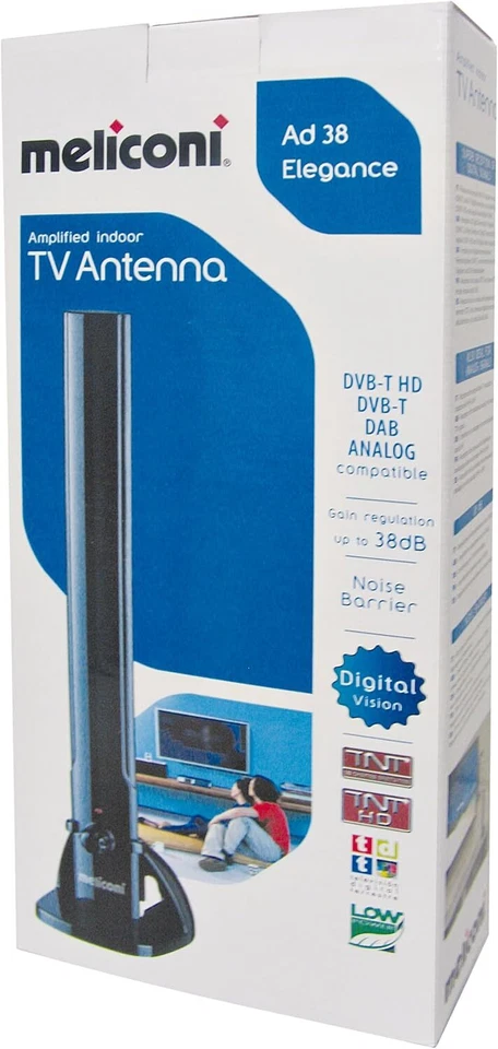 Antenna Portatile Meliconi AD 38 ELEGANCE con alimentatore elettrico e cavo TV - Immagine 1 di 4