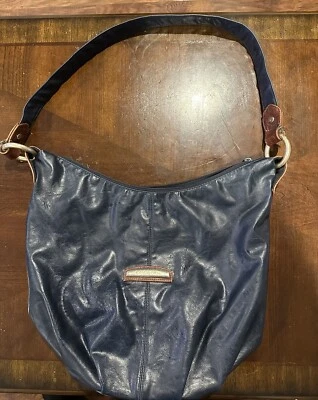 VINTAGE CAPEZIO NAVY LEATHER SHOULDER BAG - Image 1 of 3