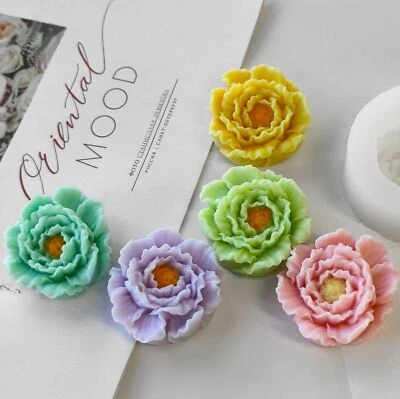 Moldes de velas 3D pilar jabón de silicona molde flor hágalo usted mismo hecho a mano artesanía moldes de cera Foto 1 de 4