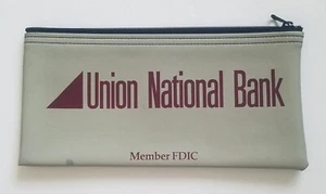 Union National Bank, Bank Bag Used, Silver. Has Name On Back. - Picture 1 of 2