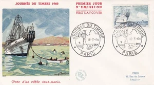 L55 - ENVELOPPE 1ER JOUR - JOURNEE DU TIMBRE - 1960 - Imagen 1 de 1