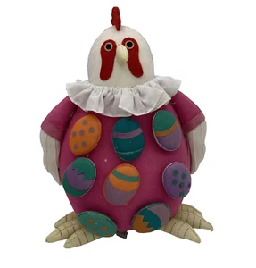 Department 56 Soft Fabric Festive Holiday Easter Egg Chicken Standing 9” Decor - Imagen 1 de 9
