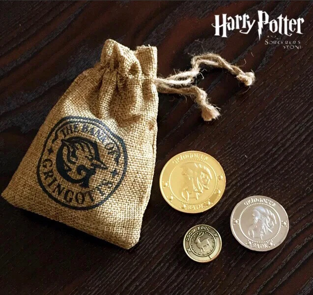 Xmas Gift Harry Potter Gringotts Wizard Bank Collection Coins in Pouch Cosplay - image 1 of 4