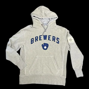 Banner Supply MILWALKEE BREWERS Sudadera con Capucha Gris Jaspeado Envejecido Talla S - Imagen 1 de 7