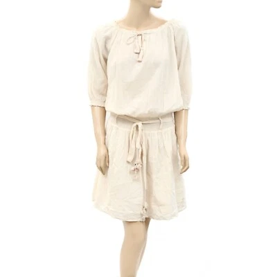 Mini Vestido Odd Molly Anthropologie Sólido Calado Volantes Algodón Melocotón S-1 259932 Foto 1 de 4