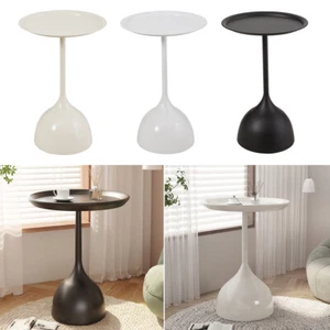 Modern Round Side Table Pedestal Coffee Table Sofa End Metal Tray Bedside Table - Picture 1 of 15