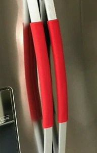 Refrigerator Oven Door Padded Appliance Handle Covers Red Set of 3 - Picture 1 of 7
