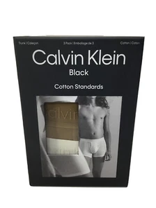 $78 Calvin Klein Black Men's Cotton Standards 3-Pack Trunk, Multicolor, Sm - Picture 1 of 4
