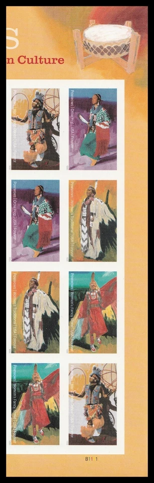 US 5978a-5981a 5981c Powwows imperf NDC plate block 8 LR MNH 2025 - Image 1 of 1