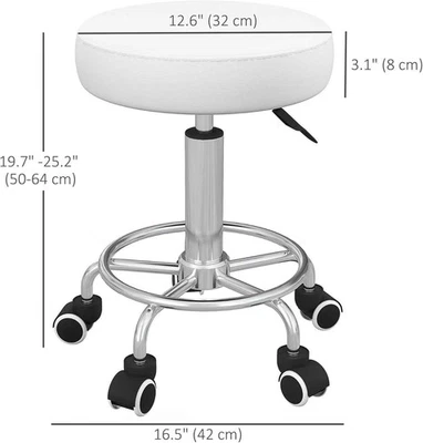 NEW Vinsetto Adjustable Swivel Beauty SPA Salon Stool Seat White $56.99 Foto 1 de 2