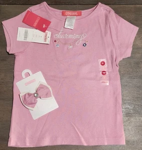 Gymboree Vintage Chelsea Girl Charming Bow, Short Sleeve T-Shirt Pink Size 4 NWT - Picture 1 of 1