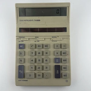 Calculadora electrónica Texas Instruments Ti-5020 alimentada por luz funciona/de colección - Imagen 1 de 8