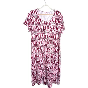Lands' End Noel Weihnachten Pyjama Schlafkleid XL rot Baumwolle Langarm Urlaub C - Bild 1 von 7