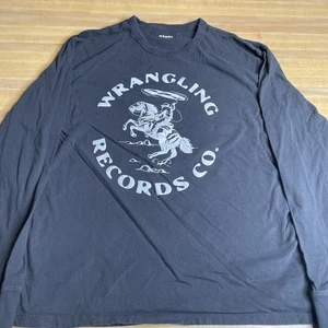 Wrangling Records Old Navy Langarm T-Shirt Größe L grau - Bild 1 von 4