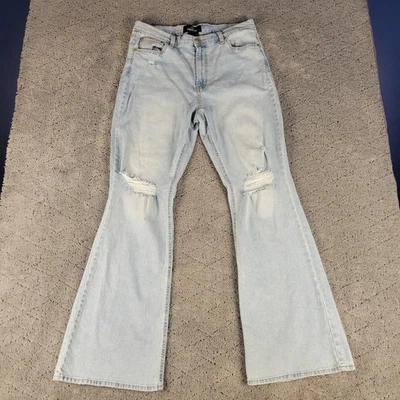 Jordache Jeans Womens 14 Blue High Rise Flare Light Wash Stretch Denim Festival - Image 1 of 4