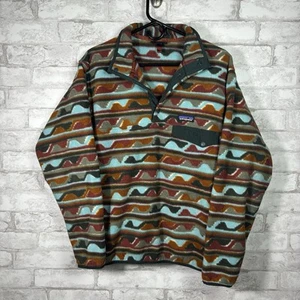 Patagonia Synchilla Fleece Jacket Aztec Snap-T Pullover Mens Medium Vintage - Picture 1 of 5