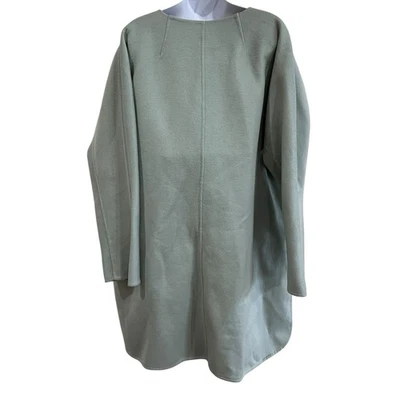 J. Jill Wool Blend PLUS 2X Coat Jacket Snap Front Icy Blue Lagenlook Minimal - Image 1 of 4