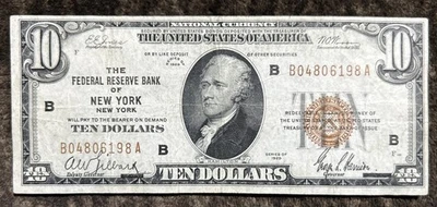 1929 10 Dollar FRB Of New York - Image 1 of 2