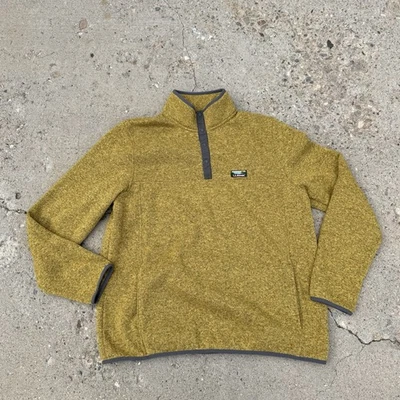 LL Bean Herren Pullover Fleecepullover gelb 1/4 Druckknopf leicht tailliert Gr. XL Tall - Bild 1 von 4