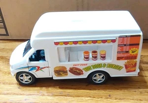 Kinsfun Fast Food Lunch Truck Hot Dog Hamburger Van Druckguss Modell Spielzeug LKW 5" - Bild 1 von 8