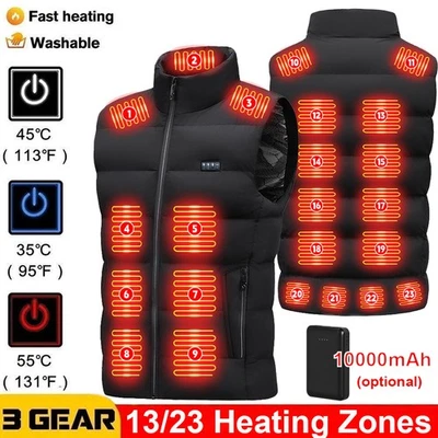 Heated Vest 2/9/13/21/23 Heating Zones Electric Jacket Vest Warmer (w/o Battery) - Image 1 of 4