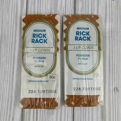 P & J Coats Medium Rick Rack ZigZag Trim Detail Packages 2.5 Yards #224 Tortoise - Image 1 of 4