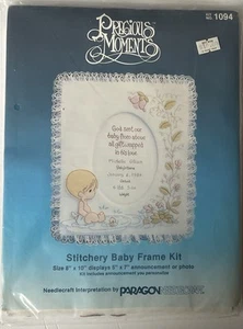 Precious Moments Stitchery Baby Frame Kit 8" x 10"/5" x 7" Announcement or Photo - Picture 1 of 4