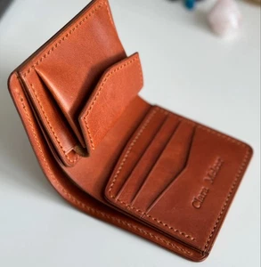 Herren Braunes Leder Geldbörse mit Münzfach Portemonnaie Portmonee Geldbeutel - Picture 1 of 12