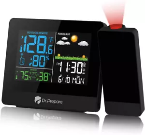 Projection Alarm Clock, Digital Clock Projector on Ceiling with Indoor/Outdoor T - Picture 1 of 12