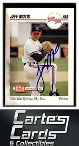 Jeff Mutis 1992 SkyBox AAA #40 Sky Sox TTM/IP Signed Autographed