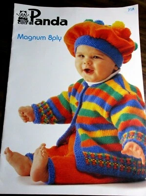 PANDA BABY knitting Pattern LEAFLET no. 718 sizes 1 months - 9 months" - image 1 of 2