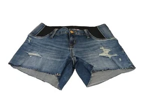 Isabel Maternity by Ingrid & Isabel Size 4 Under Belly Jean Shorts Midi Distress - Picture 1 of 20