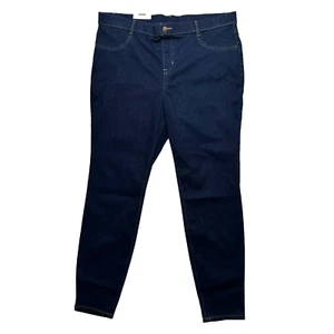 Jeans skinny Time and Tru donna 2XL blu denim cotone elasticizzato vita alta zip mosca - Foto 1 di 12
