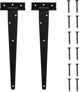 Schwarze T-Scharniere 300mm, 2er Set für Holztüren und Gartentore - Bild 1 von 7