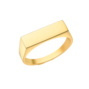Anillo de sello rectangular de oro amarillo de 9 quilates de 16,5 mm x 5,5 mm, tamaños de H a V (0569) - Imagen 1 de 2